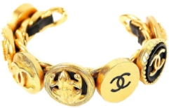 Estate Jewelry - Chanel gold plated cuff bangle bracelet